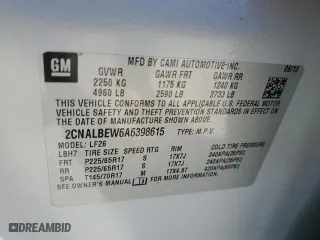 2010 Chevrolet Equinox LS with VIN 2CNALBEW6A6398615, listed as a Copart auction lot 48958005 with 101,248 mi miles and Salvage Title. Bid and sale history available at carsss.com. Image 13.