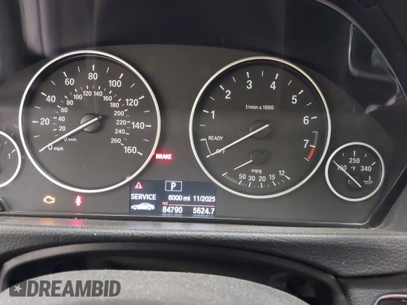 2014 BMW 3 Series 328i xDrive with VIN WBA3B5C55EP539320, listed as a IAAI auction lot 42162137 with 84,790 mi miles and . Bid and sale history available at DreamBid. Image 7.