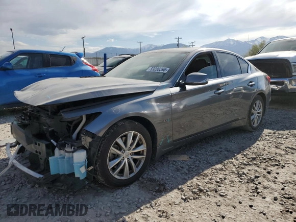 2015 Infiniti Q50 Premium with VIN JN1BV7AR6FM409737, listed as a Copart auction lot 53280395 with 65,963 mi miles and Salvage Title. Bid and sale history available at carsss.com. Image 1.