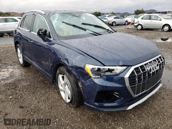 2020 Audi Q3 Premium with VIN WA1AECF38L1117648, listed as a Copart auction lot 66929382 with 10,604 mi miles. Bid and sale history available at carsss.com. Image 1.