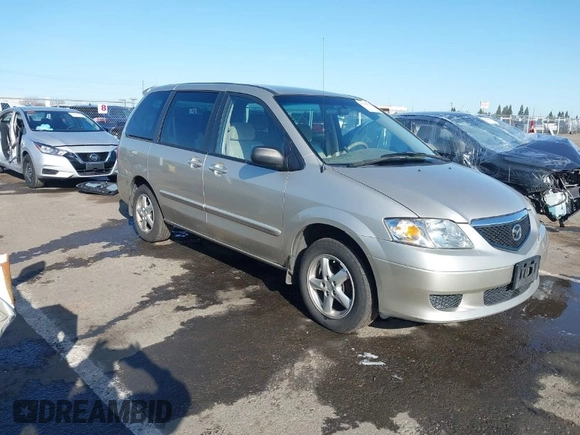 2003 Mazda MPV LX with VIN JM3LW28A930359444, listed as a IAAI auction lot 41949297 with 189,346 mi miles. Bid and sale history available at carsss.com. Image 1.