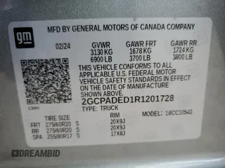 2024 Chevrolet Silverado 1500 RST with VIN 2GCPADED1R1201728, listed as a Copart auction lot 78177354 with 5,277 mi miles and Salvage Title. Bid and sale history available at carsss.com. Image 12.