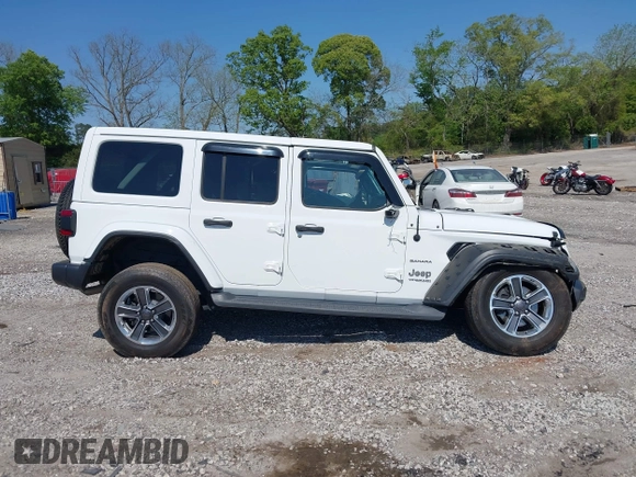2019 Jeep Wrangler Unlimited Sahara with VIN 1C4HJXEN5KW509806, listed as a IAAI auction lot 42071325 with 95,549 mi miles and . Bid and sale history available at DreamBid. Image 14.