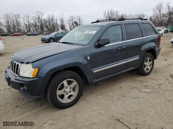 2007 Jeep Grand Cherokee Limited with VIN 1J8HR58P17C642901, listed as a Copart auction lot 48609185 with 153,195 mi miles and Salvage Title. Bid and sale history available at carsss.com. Image 1.