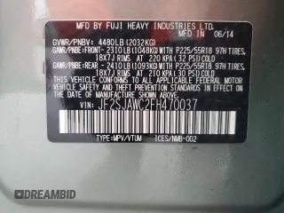 2015 Subaru Forester Touring with VIN JF2SJAWC2FH470037, listed as a Copart auction lot 55213135 with 157,515 mi miles and Salvage title. Bid and sale history available at DreamBid. Image 12.