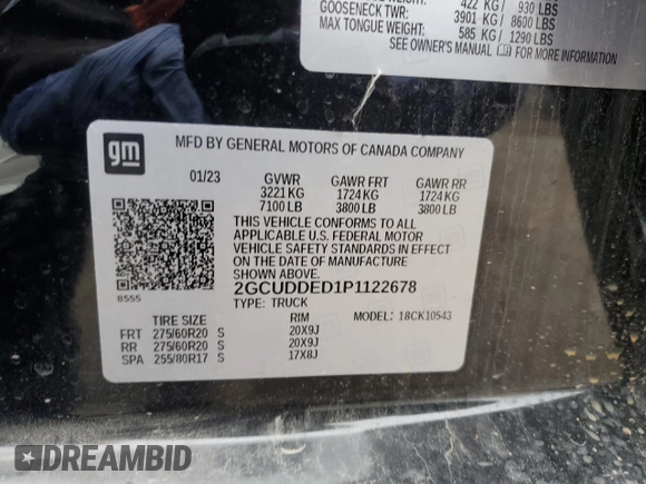 2023 Chevrolet Silverado 1500 LT with VIN 2GCUDDED1P1122678, listed as a Copart auction lot 45016185 with 29,999 mi miles and Salvage Title. Bid and sale history available at carsss.com. Image 13.