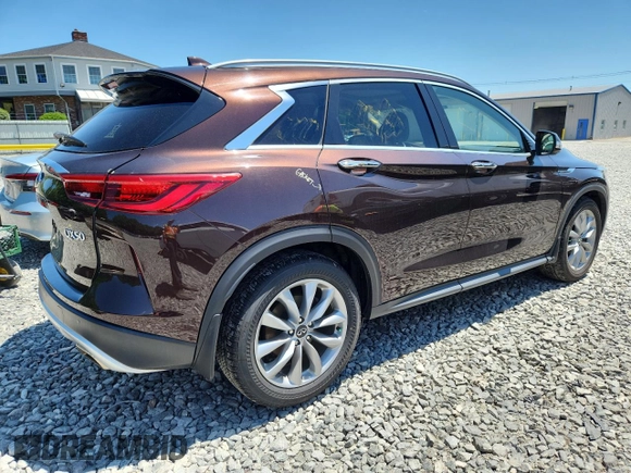 2021 Infiniti QX50 Essential with VIN 3PCAJ5CB5MF119830, listed as a Copart auction lot 61600225 with 55,469 mi miles and Salvage title. Bid and sale history available at DreamBid. Image 3.