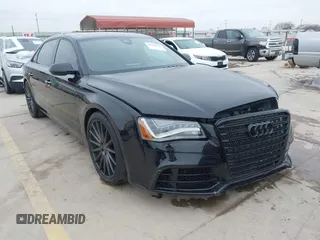 2013 Audi A8 L 4.0L with VIN WAUR2AFDXDN017895, listed as a IAAI auction lot 41609142 with 104,744 mi miles. Bid and sale history available at carsss.com. Image 1.