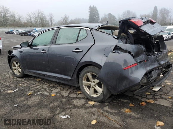 2015 Kia Optima LX with VIN KNAGM4A74F5622891, listed as a Copart auction lot 83112334 with Not Provided miles and Salvage Title. Bid and sale history available at carsss.com. Image 2.