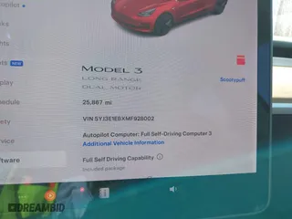 2021 Tesla Model 3 Long Range with VIN 5YJ3E1EBXMF928002, listed as a IAAI auction lot 42003092 with 25,867 mi miles. Bid and sale history available at carsss.com. Image 6.