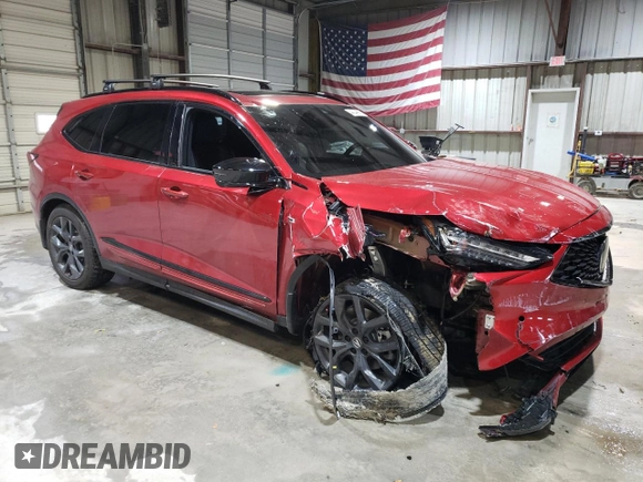 2023 Acura MDX w/A-Spec Package with VIN 5J8YE1H04PL040249, listed as a Copart auction lot 44344885 with Not Provided miles and Salvage Title. Bid and sale history available at DreamBid. Image 4.