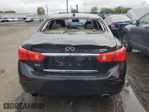 2017 Infiniti Q50 2.0t Sport with VIN JN1CV7ARXHM681506, listed as a Copart auction lot 66861994 with 97,493 mi miles and Salvage Title. Bid and sale history available at carsss.com. Image 6.