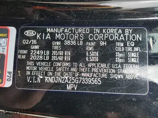 2016 Kia Soul with VIN KNDJN2A25G7339565, listed as a Copart auction lot 49832425 with 105,941 mi miles and Clean Title. Bid and sale history available at carsss.com. Image 12.