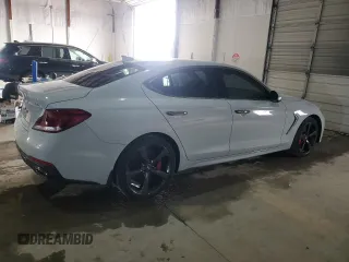 2019 Genesis G70 3.3T Advanced with VIN KMTG34LE8KU042482, listed as a Copart auction lot 45921005 with 0 mi miles and Salvage Title. Bid and sale history available at carsss.com. Image 3.