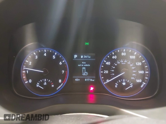 2019 Hyundai Kona Limited with VIN KM8K33A54KU375117, listed as a IAAI auction lot 41154823 with 81,716 mi miles and . Bid and sale history available at DreamBid. Image 7.