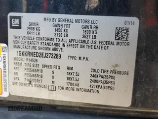 2014 GMC Acadia SLE with VIN 1GKKRNED2EJ273289, listed as a Copart auction lot 86114614 with Not Provided miles and Salvage Title. Bid and sale history available at carsss.com. Image 13.