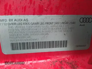 2013 Audi A4 Premium Plus с VIN WAUFFAFL5DN028947, выставлен на аукционе IAAI как лот 41706322 с пробегом 153 903 миль миль и . История ставок и продаж доступна на DreamBid. Изображение 9.