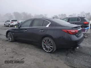 2020 Infiniti Q50 Red Sport 400 with VIN JN1FV7AR1LM660226, listed as a Copart auction lot 79698594 with 37,246 mi miles and Salvage Title. Bid and sale history available at carsss.com. Image 2.