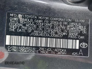 2010 Toyota Corolla z VIN JTDBU4EEXAJ058637, wystawiony jako IAAI lot #41810086 z przebiegiem 179 193 mil mil oraz . Historia ofert i sprzedaży dostępna na DreamBid. Obrazek 9.