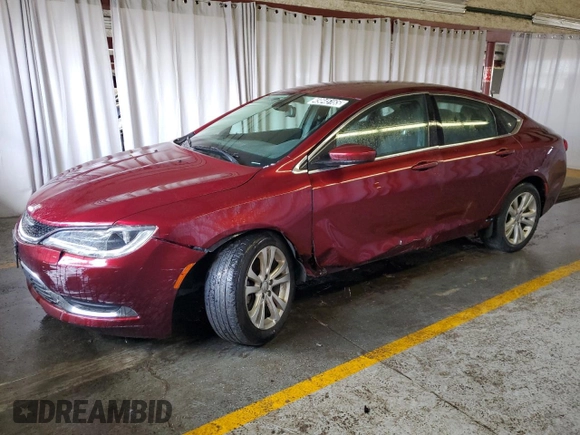 2015 Chrysler 200 Limited with VIN 1C3CCCAB7FN617532, listed as a Copart auction lot 49845165 with 114,584 mi miles and Clean title. Bid and sale history available at DreamBid. Image 1.