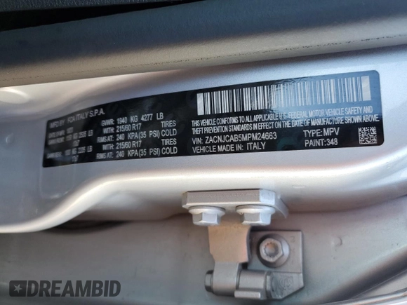 2021 Jeep Renegade Sport с VIN ZACNJCAB5MPM24663, выставлен на аукционе Copart как лот 43451235 с пробегом 46 366 миль миль и Списание • Salvage title. История ставок и продаж доступна на DreamBid. Изображение 15.