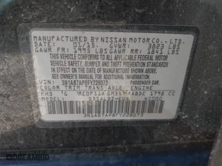 2015 Nissan Sentra S with VIN 3N1AB7AP8FY228073, listed as a IAAI auction lot 41433884 with 254,710 mi miles. Bid and sale history available at carsss.com. Image 9.