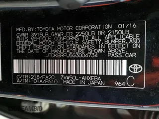 2016 Toyota Prius Two z VIN JTDKBRFU5G3004734, wystawiony jako Copart lot #52935165 z przebiegiem 197 204 mil mil oraz Szkoda całkowita • Salvage title. Historia ofert i sprzedaży dostępna na DreamBid. Obrazek 14.