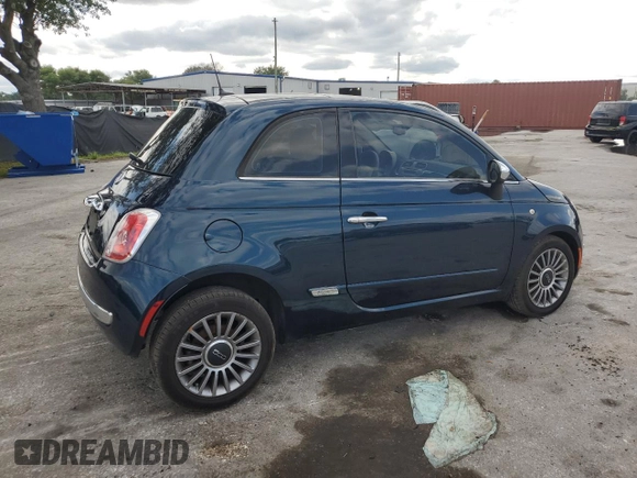 2013 FIAT 500 Lounge with VIN 3C3CFFCR2DT572208, listed as a Copart auction lot 52073205 with 83,822 mi miles and Salvage title. Bid and sale history available at DreamBid. Image 3.
