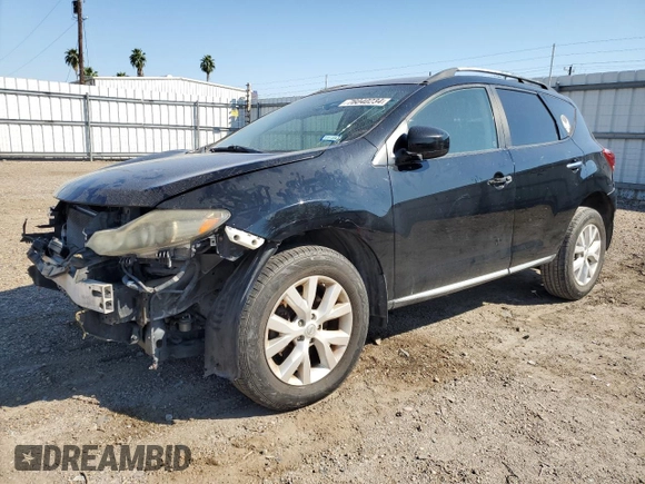 2013 Nissan Murano S with VIN JN8AZ1MU8DW202931, listed as a Copart auction lot 76040234 with 124,104 mi miles and Salvage Title. Bid and sale history available at carsss.com. Image 1.