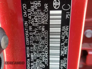 2021 Toyota Corolla Hybrid LE with VIN JTDEAMDE0MJ003030, listed as a Copart auction lot 51829235 with 82,907 mi miles and Salvage Title. Bid and sale history available at carsss.com. Image 12.