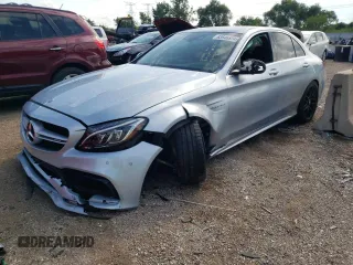 2018 Mercedes-Benz C 63 AMG with VIN 55SWF8GB5JU237938, listed as a Copart auction lot 63546574 with 29,900 mi miles and Salvage title. Bid and sale history available at DreamBid. Image 1.