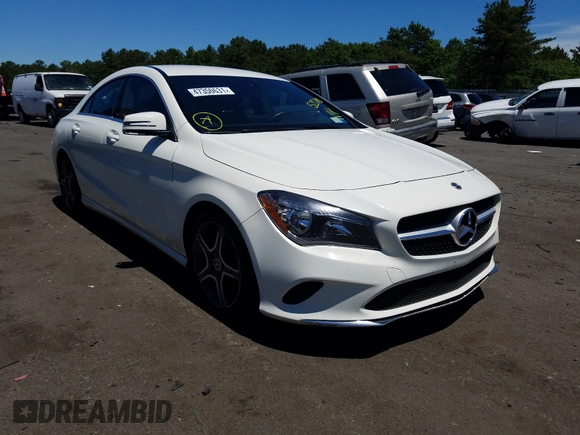 2018 Mercedes-Benz CLA with VIN WDDSJ4GB6JN521741, listed as a Copart auction lot 47350631 with 0 mi miles. Bid and sale history available at carsss.com. Image 1.