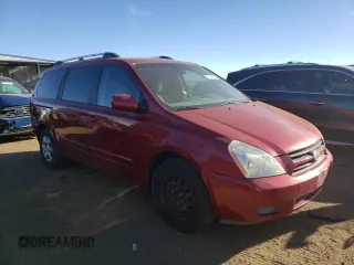 2007 Kia Sedona EX with VIN KNDMB233X76109232, listed as a Copart auction lot 77384063 with 208,774 mi miles and Clean Title. Bid and sale history available at carsss.com. Image 4.