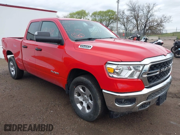 2023 Ram 1500 Big Horn with VIN 1C6SRFBT7PN620356, listed as a IAAI auction lot 41892108 with 44,824 mi miles. Bid and sale history available at carsss.com. Image 1.