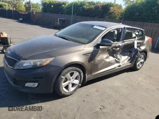 2014 Kia Optima LX with VIN 5XXGM4A70EG270549, listed as a Copart auction lot 58230165 with 142,664 mi miles and Salvage title. Bid and sale history available at DreamBid. Image 1.