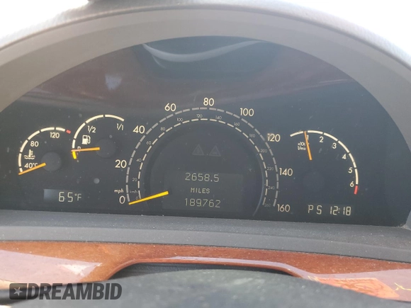 2005 Mercedes-Benz S-Class 4.3L with VIN WDBNG83J85A442285, listed as a Copart auction lot 80582794 with 189,762 mi miles and Clean Title. Bid and sale history available at carsss.com. Image 9.