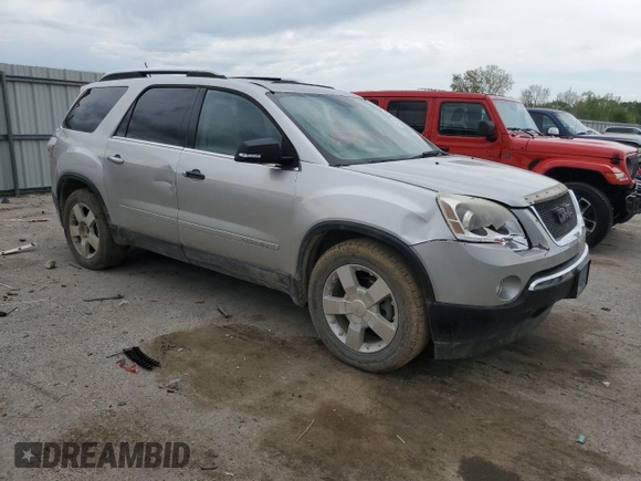 2008 GMC Acadia SLT1 z VIN 1GKEV23788J250334, wystawiony jako Copart lot #54162695 z przebiegiem 216 833 mil mil oraz Szkoda całkowita • Salvage title. Historia ofert i sprzedaży dostępna na DreamBid. Obrazek 4.