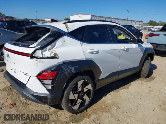 2024 Hyundai Kona Limited with VIN KM8HECA37RU100628, listed as a IAAI auction lot 40641966 with 5,743 mi miles. Bid and sale history available at carsss.com. Image 4.
