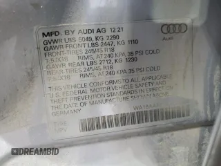 2022 Audi A4 allroad Premium Plus with VIN WA18AAF47NA020998, listed as a Copart auction lot 45378805 with 36,416 mi miles and Salvage Title. Bid and sale history available at carsss.com. Image 12.