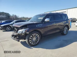 2015 Infiniti QX80 z VIN JN8AZ2ND4F9770423, wystawiony jako Copart lot #48514955 z przebiegiem 88 688 mil mil oraz Szkoda całkowita • Salvage title. Historia ofert i sprzedaży dostępna na DreamBid. Obrazek 1.