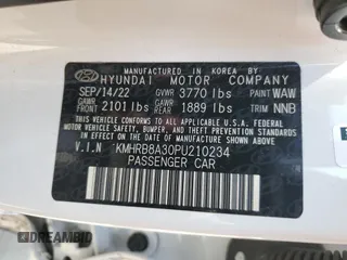 2023 Hyundai Venue SE z VIN KMHRB8A30PU210234, wystawiony jako Copart lot #53471195 z przebiegiem 32 643 mil mil oraz Szkoda całkowita • Salvage title. Historia ofert i sprzedaży dostępna na DreamBid. Obrazek 12.