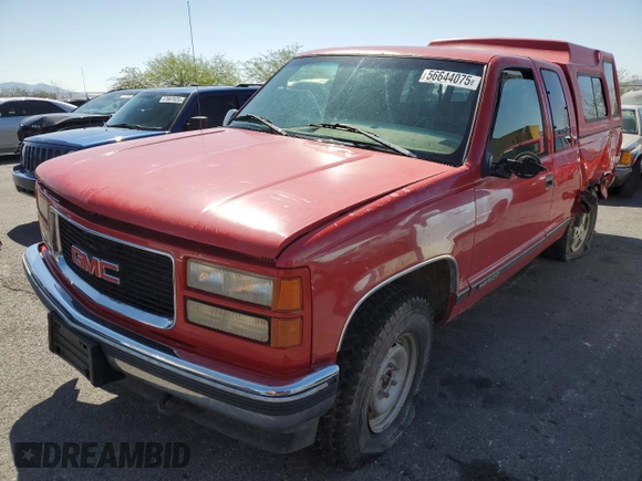 1995 GMC Sierra 1500 z VIN 2GTEK19K1S1590453, wystawiony jako Copart lot #56644075 z przebiegiem 222 590 mil mil oraz Szkoda całkowita • Salvage title. Historia ofert i sprzedaży dostępna na DreamBid. Obrazek 1.