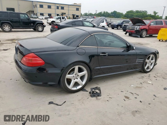 2004 Mercedes-Benz SL 500 with VIN WDBSK75F54F069695, listed as a Copart auction lot 57407635 with Not provided miles and Salvage title. Bid and sale history available at DreamBid. Image 3.