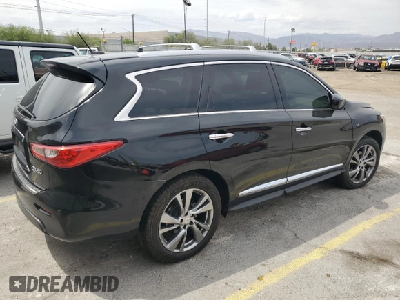 2014 Infiniti QX60 with VIN 5N1AL0MM8EC542358, listed as a Copart auction lot 61184495 with 31,859 mi miles and Salvage title. Bid and sale history available at DreamBid. Image 3.