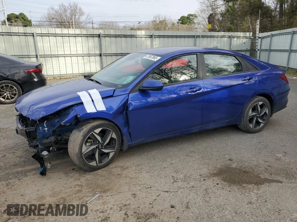 2023 Hyundai Elantra SEL with VIN KMHLS4AG9PU555411, listed as a Copart auction lot 47867865 with 23,460 mi miles and Salvage Title. Bid and sale history available at DreamBid. Image 1.
