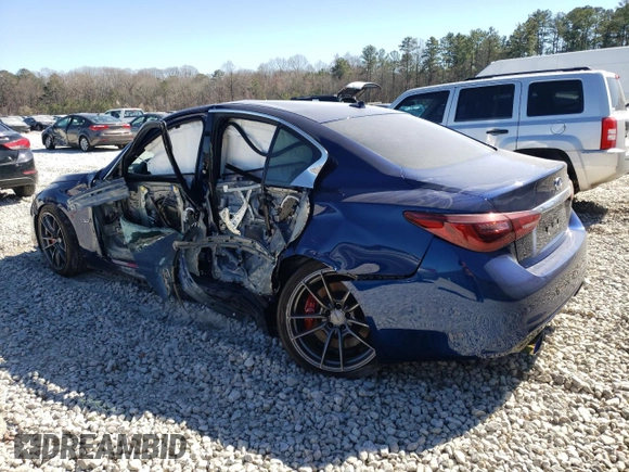 2020 Infiniti Q50 Red Sport 400 with VIN JN1FV7AP9LM630521, listed as a Copart auction lot 45951955 with 25,865 mi miles and Salvage title. Bid and sale history available at DreamBid. Image 2.