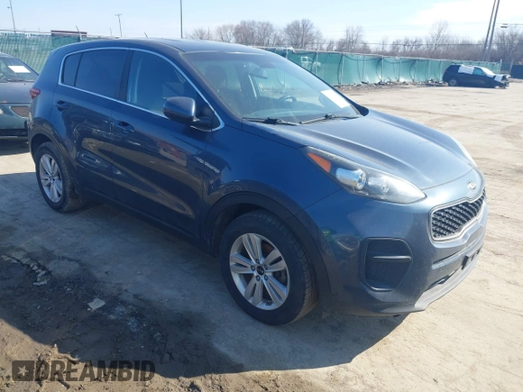 2018 Kia Sportage LX with VIN KNDPM3AC1J7453713, listed as a IAAI auction lot 41677259 with 165,792 mi miles and . Bid and sale history available at carsss.com. Image 1.