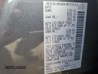 2024 Infiniti QX60 Autograph with VIN 5N1DL1HU0RC351441, listed as a Copart auction lot 63048824 with 6,953 mi miles and Salvage title. Bid and sale history available at DreamBid. Image 14.