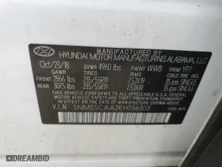 2019 Hyundai Santa Fe Ultimate with VIN 5NMS5CAA2KH056303, listed as a Copart auction lot 43288155 with 0 mi miles and Non Repairable. Bid and sale history available at carsss.com. Image 13.