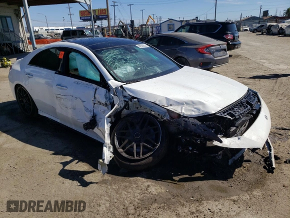 2021 Mercedes-Benz CLA 45 AMG with VIN W1K5J5DB0MN180056, listed as a Copart auction lot 68569534 with Not Provided miles and Salvage Title. Bid and sale history available at DreamBid. Image 4.